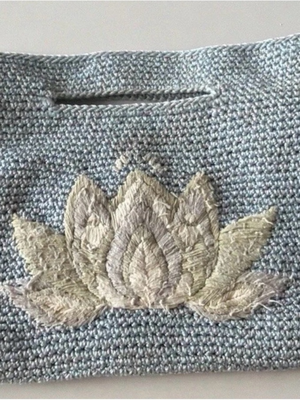 The Sak Blue Embroidered Crossbody Bag Zip Closure Detachable Strap Lined